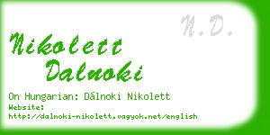 nikolett dalnoki business card